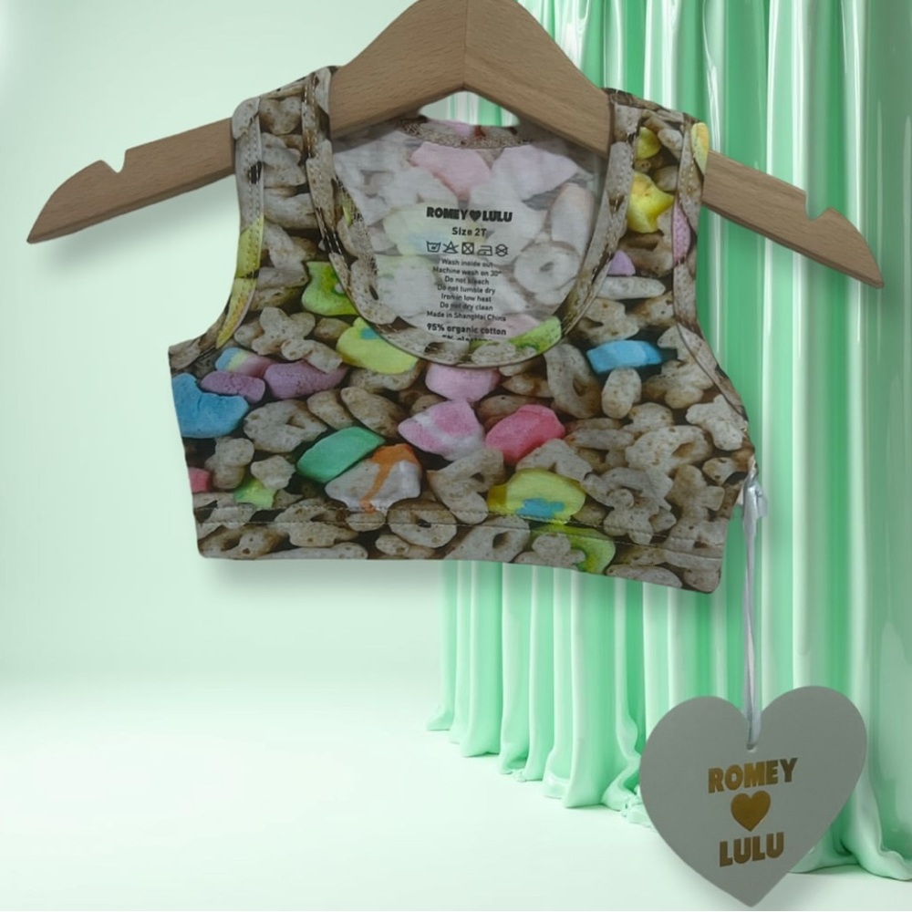 Romey Loves Lulu Cereal Print Crop Top